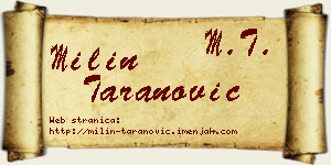 Milin Taranović vizit kartica